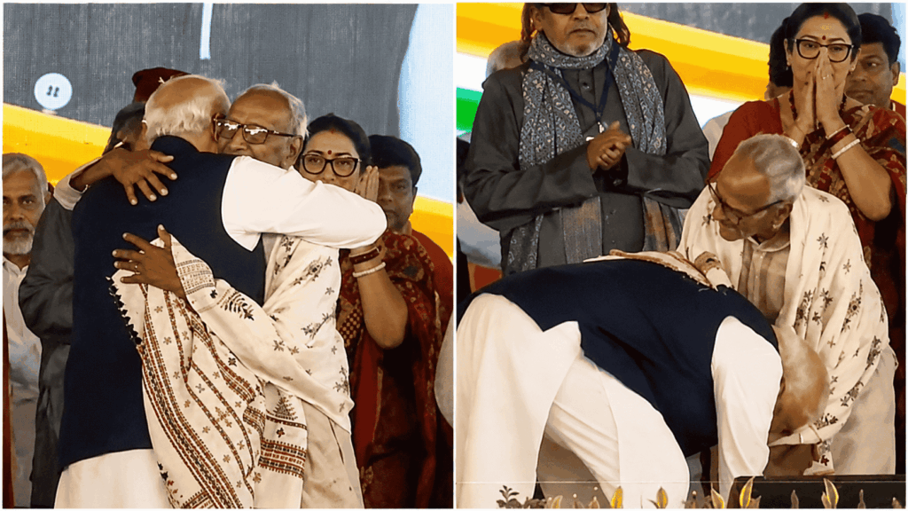 Who Is the 98-Year-Old BJP Worker Whom PM Modi Hugged at Bengal CM Oath Event?