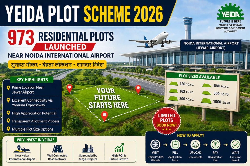 YEIDA Plot Scheme 2026: 973 Residential Plots Near Noida International Airport – Big Opportunity for Homebuyers & Investors