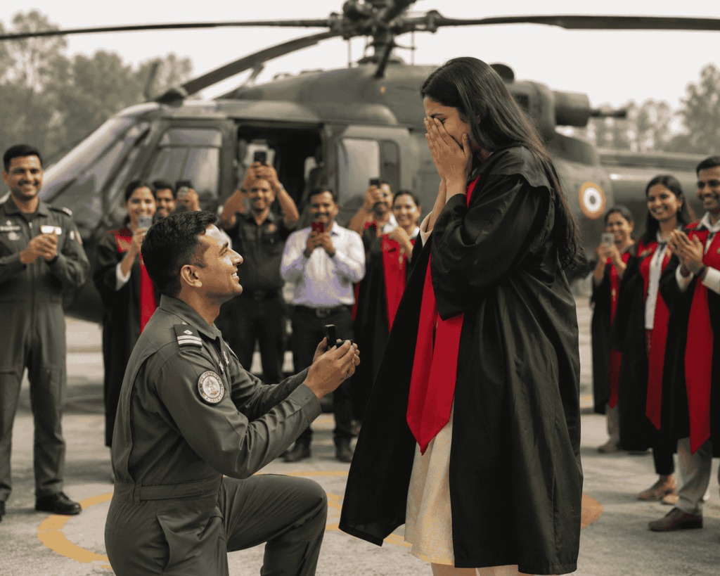 Army Pilot Proposes to Girlfriend in Front of Helicopter During Convocation in UP, Wins Hearts Online